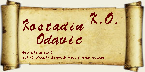 Kostadin Odavić vizit kartica